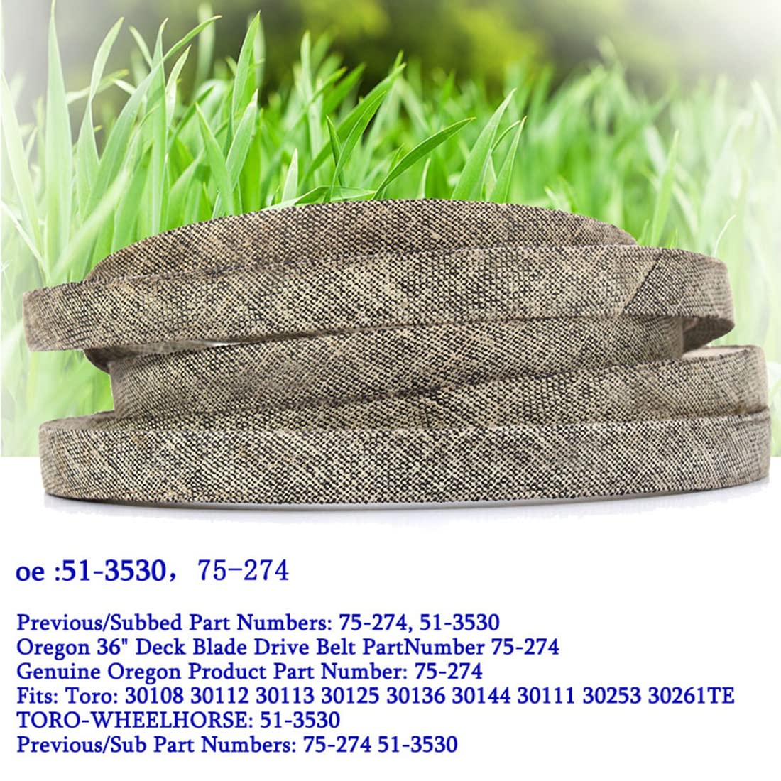 Cinghia 5L490 Per Tosaerba Cinghia A V Per Rasaerba Industriale B46 - Misura 5/8 X 49 Pollici, Codice 5L490, Ricambio Resistente Quad 50 Cc Benzina - Foto 5