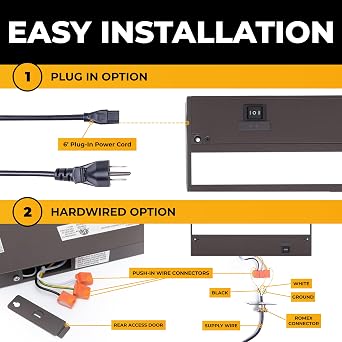 NSL LED Under Cabinet Lighting Hardwired - 9 Inch Bronze