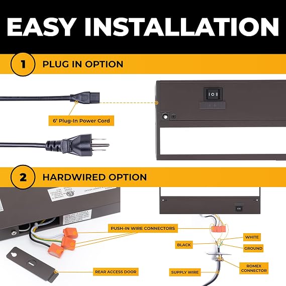NSL LED Under Cabinet Lighting Hardwired - 9 Inch Bronze