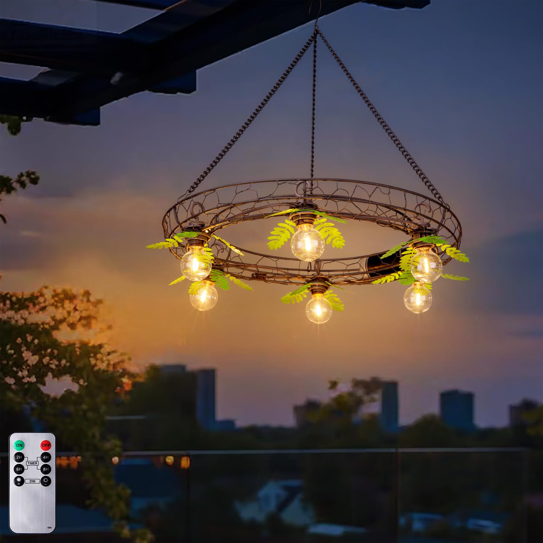 Amazon.co.jp: 電池式屋外シャンデリア、装飾吊り下げペンダント