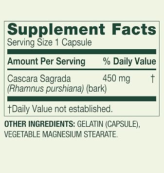 LUAL Cascara Sagrada 450mg 100 Count (Pack of 2) Spring Valley