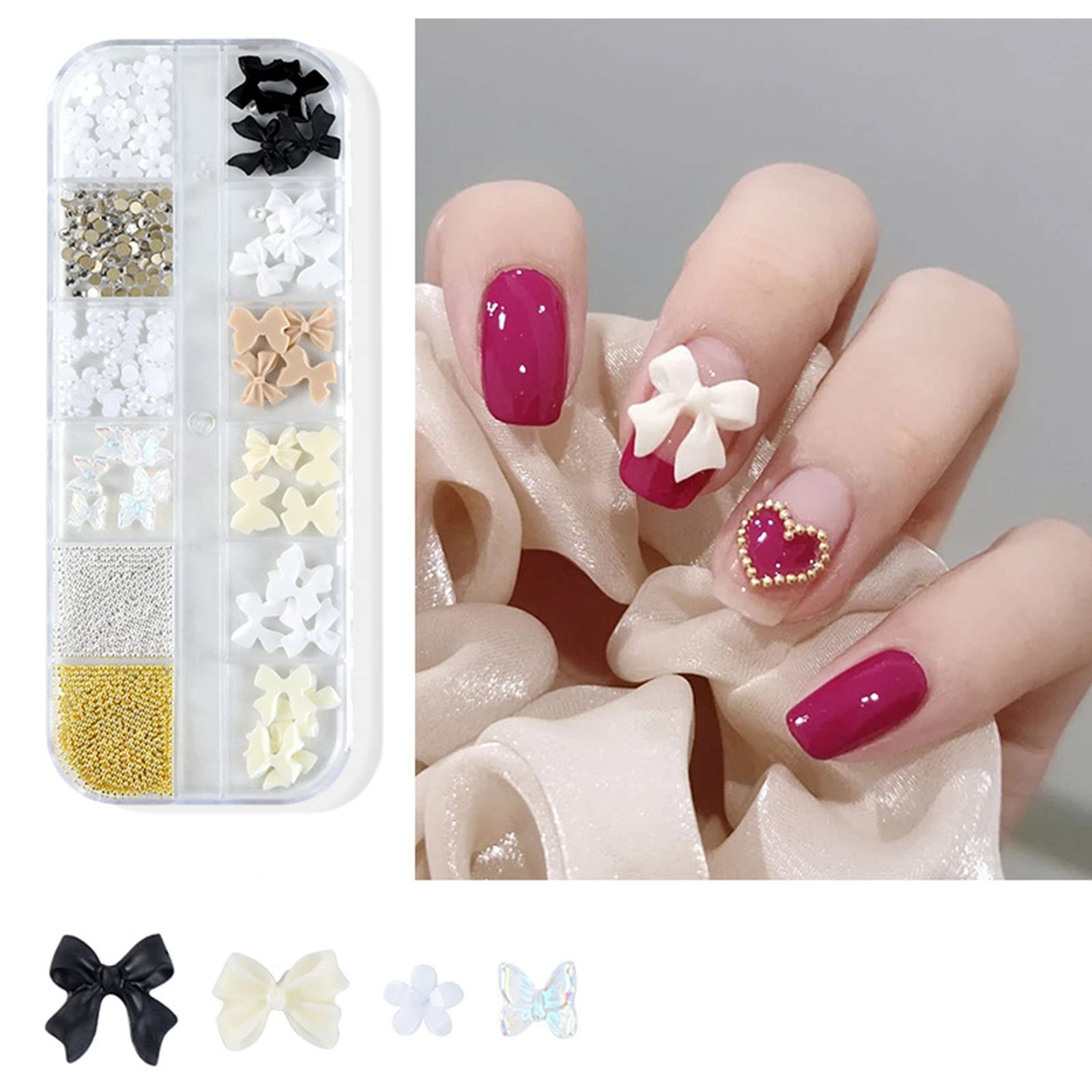 BELICEY Nagelkunst-Strasssteine & Juwelen Set - über 800 Teile, Verschiedene Formen (Herzen, Sterne Etc.)