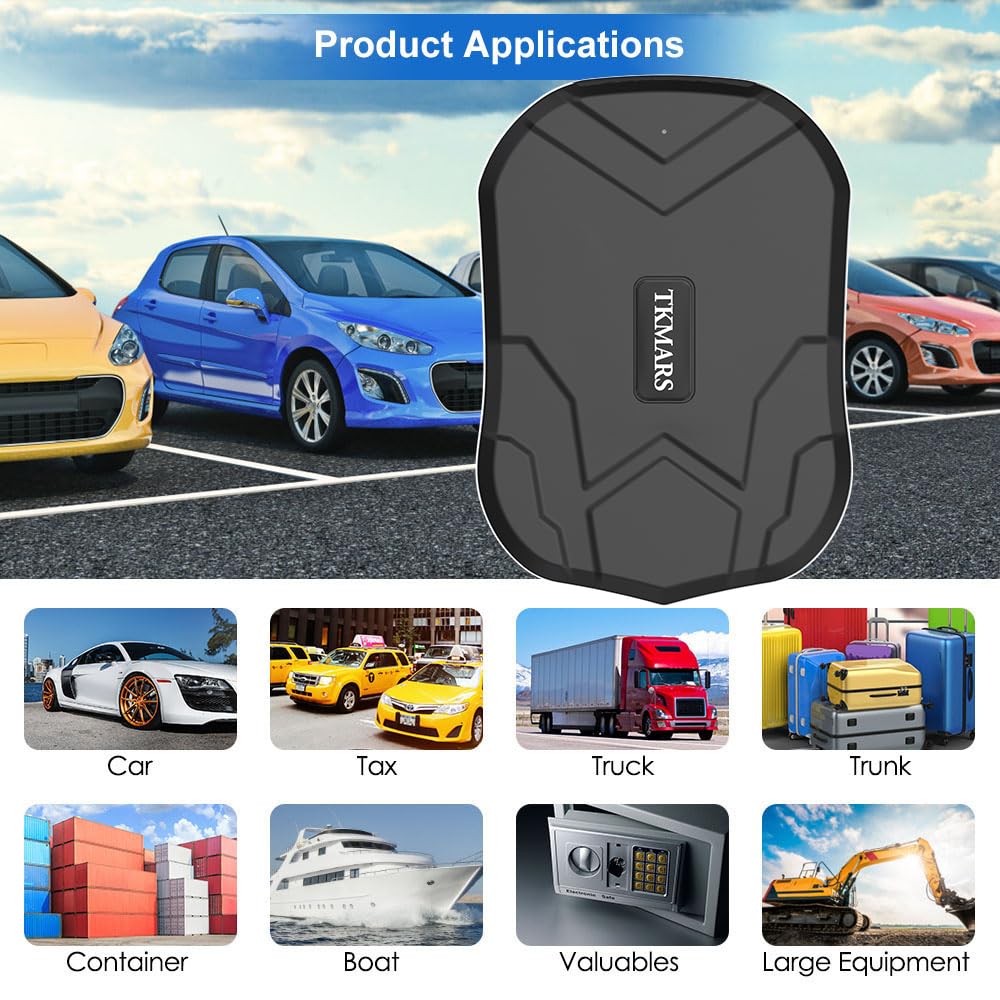 TKMARS 4G Localizzatore GPS per Auto, Moto con APP,Tracker gps con Microfono e Scheda SIM, 20000mAh Batteria a Lunga Durata (240 Giorni), Antifurto con Magnete, Geofencing，Monitoraggio in Tempo Reale
