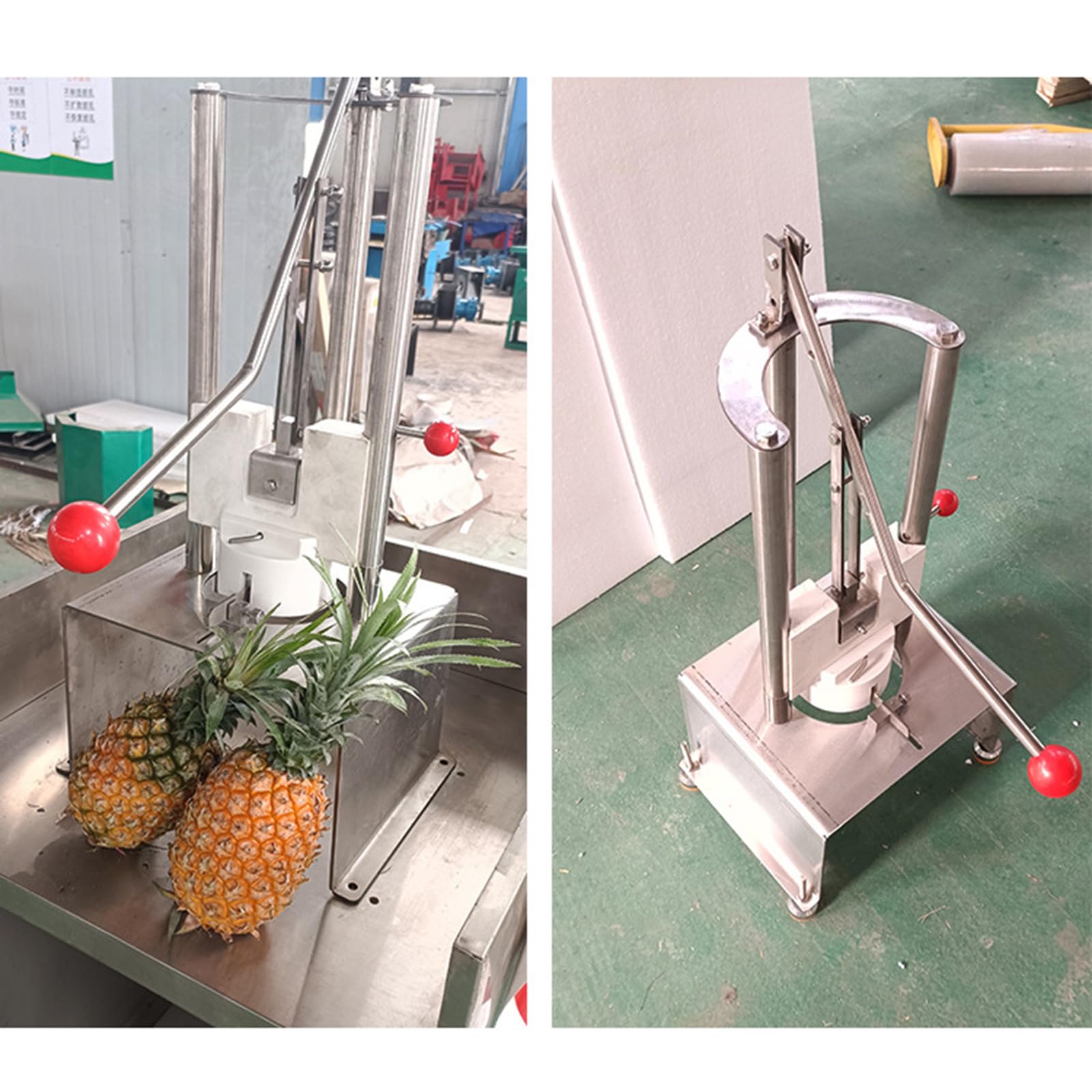 Descorazonador de piña de acero inoxidable, pelador manual con eliminación rápida de carne, 60 unidades/hora, para puestos de alimentos y supermercados