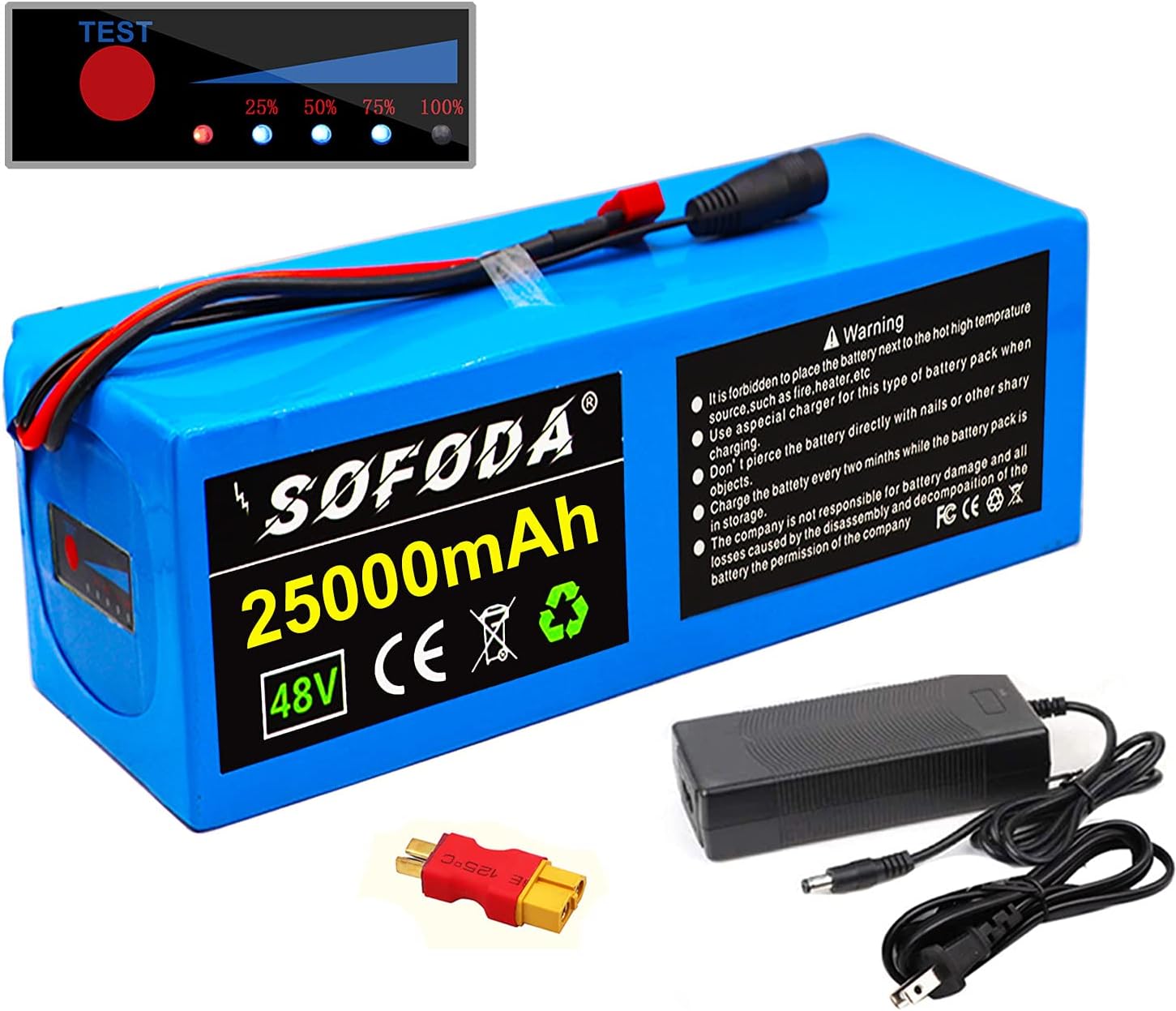 Alalito 48V 25AH Lithium Battery/48V Ebike Battery, ebike Battery 48V 25AH, for 250W