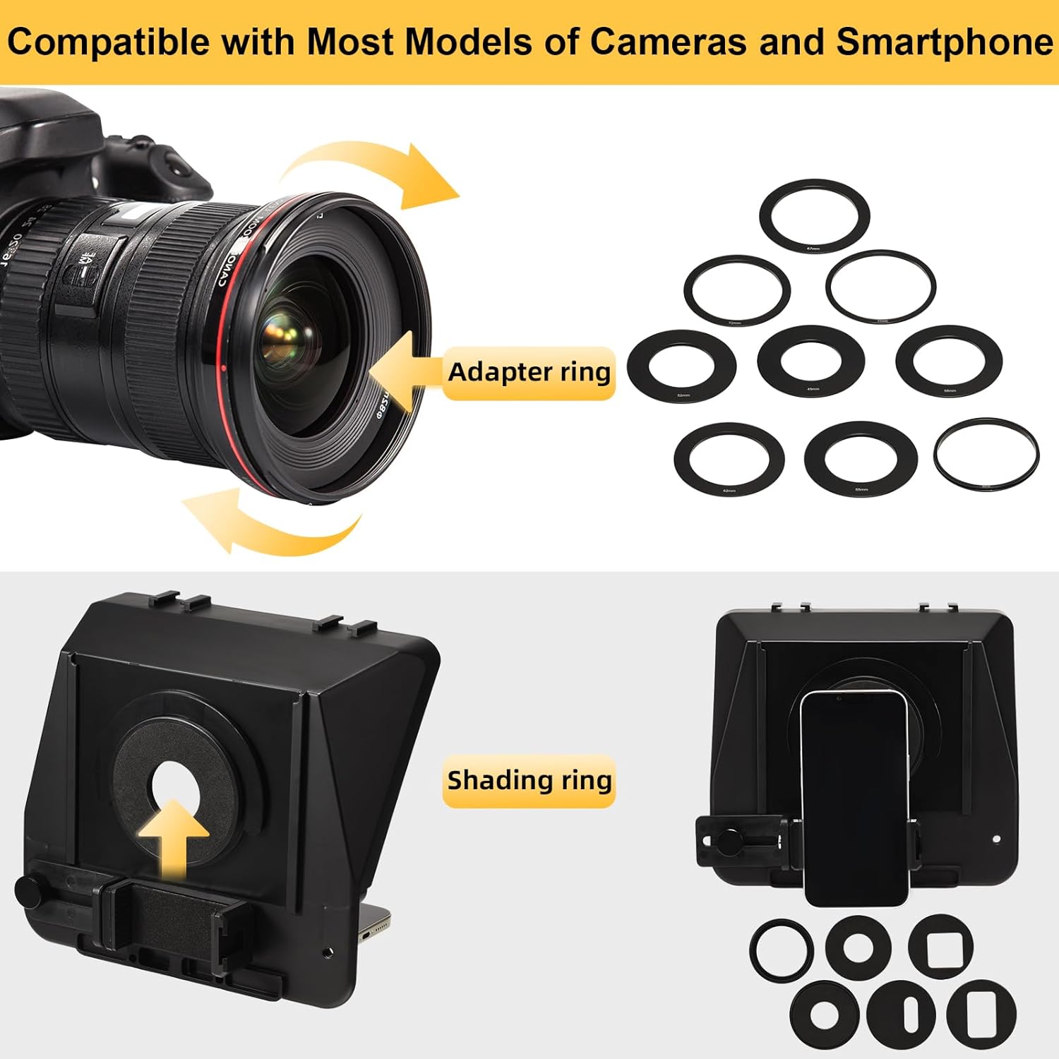 A10II Teleprompter Portable Smartphone DSLR Camera Prompter with Phone Holder Remote Control for Video Recording Live Streaming Interview Stage Presentation Speech Video Making Tools