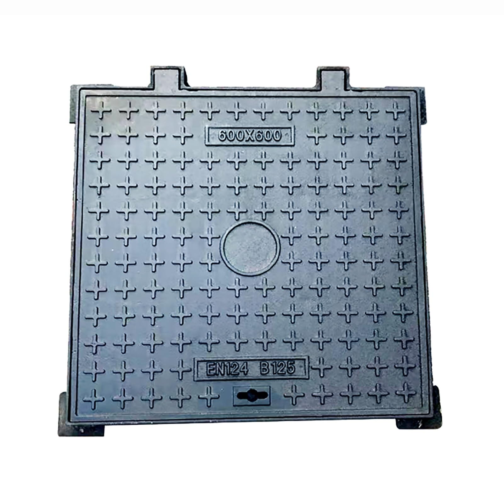 Arqueta con Tapa, Tapa Cuadrada para Aguas Residuales, Tapa de Tanque Séptico con Marco, Tapa de Inspección para Entrada de Vehículos y Patio(60x60cm/24x24in)