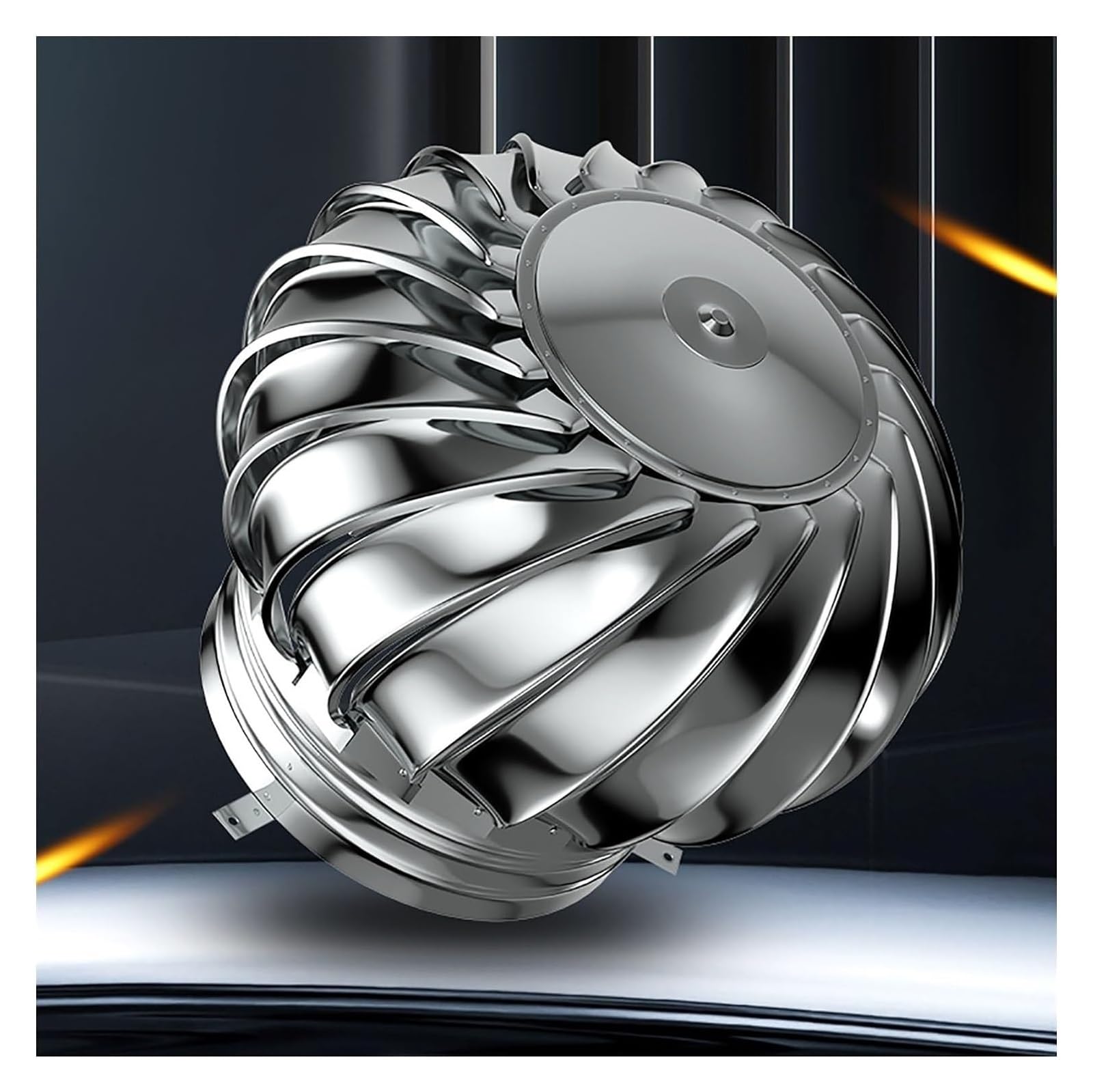 Capuchon rotatif pour cheminée inox extracteur d'air pour grenier et séchoir intérieur