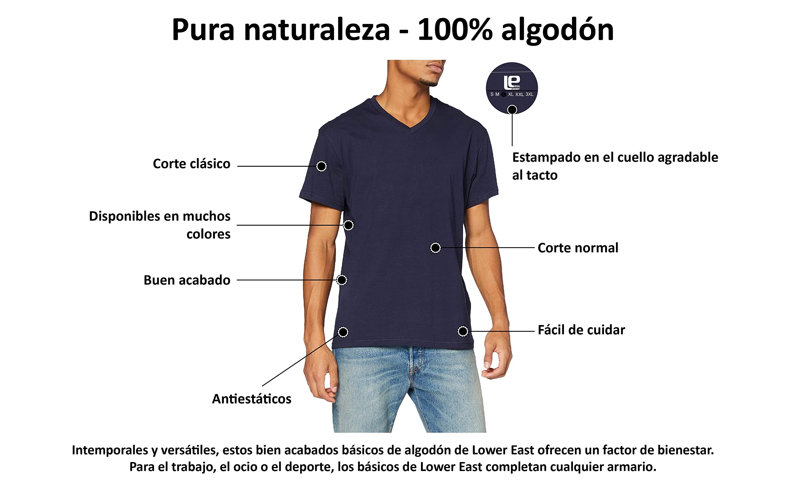 Lower East LE156 Camiseta para Hombre