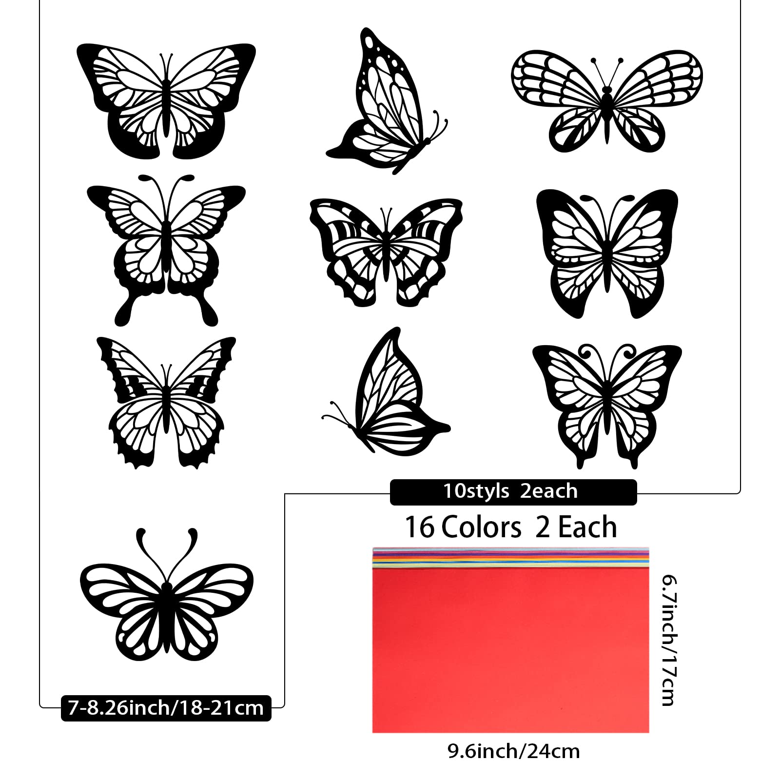 Cadimus Lavoretti Farfalla per Bambini, 12 Pezzi Adesivi Farfalla per Finestre, Primavera Lavoretti Creativi, Fai da Te Decorazione Farfalla Set per Bambini Regali