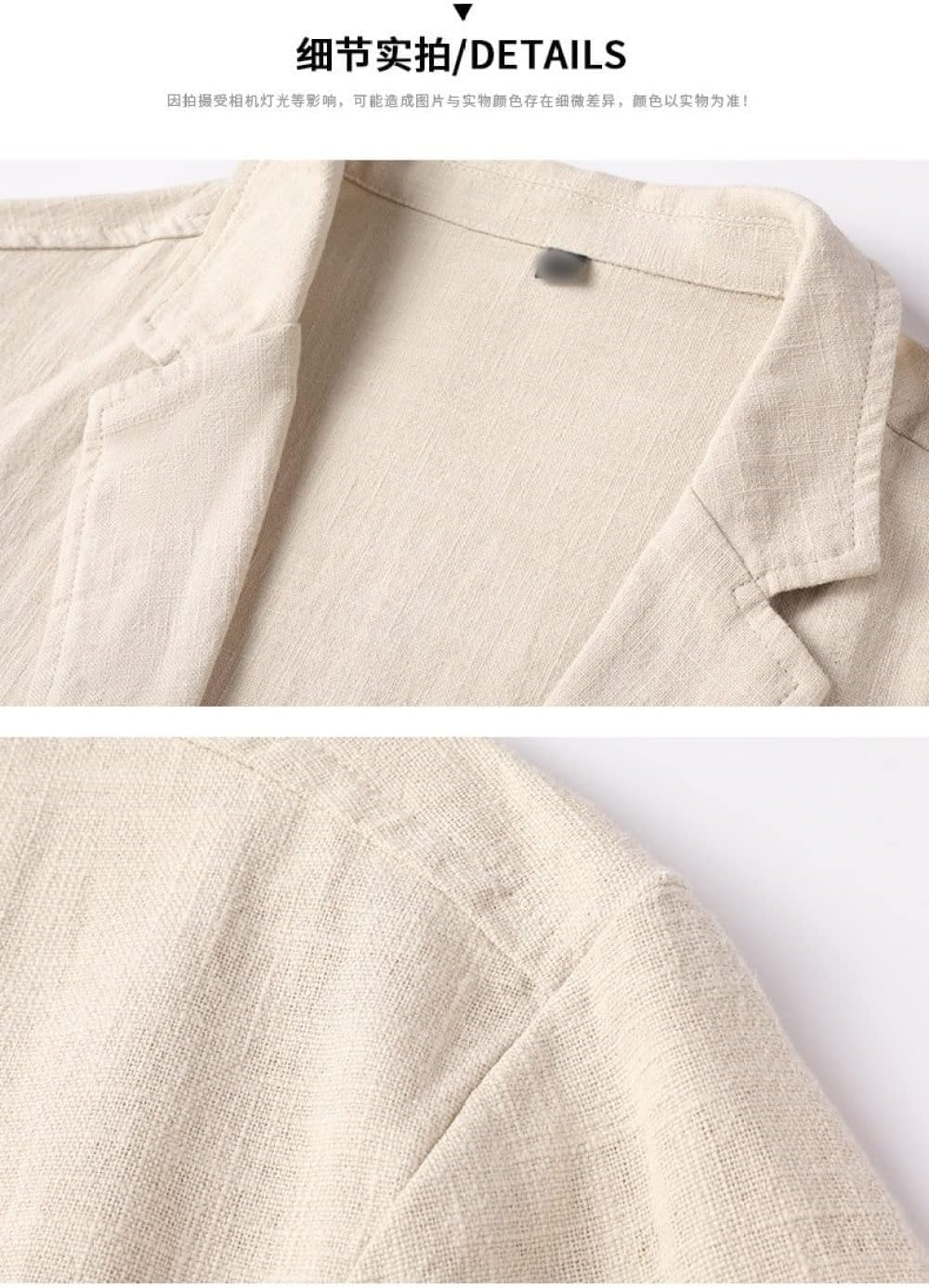 Blazer Herren,Herren Lässige Leinen Anzug Ohne Knöpfe Jacke Große Taschen Sport Blazer Mantel Stylischer Khaki Regular Fit Blazer Geeignet Für Party Date Prom Smart Blazer