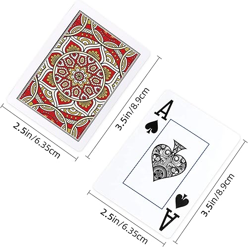 Miniatura 10 de Metsyth Paquete de 6 cartas de juego a granel, cartas de póquer de plástico impermeables profesionales, cartas de juego con impresión grande para