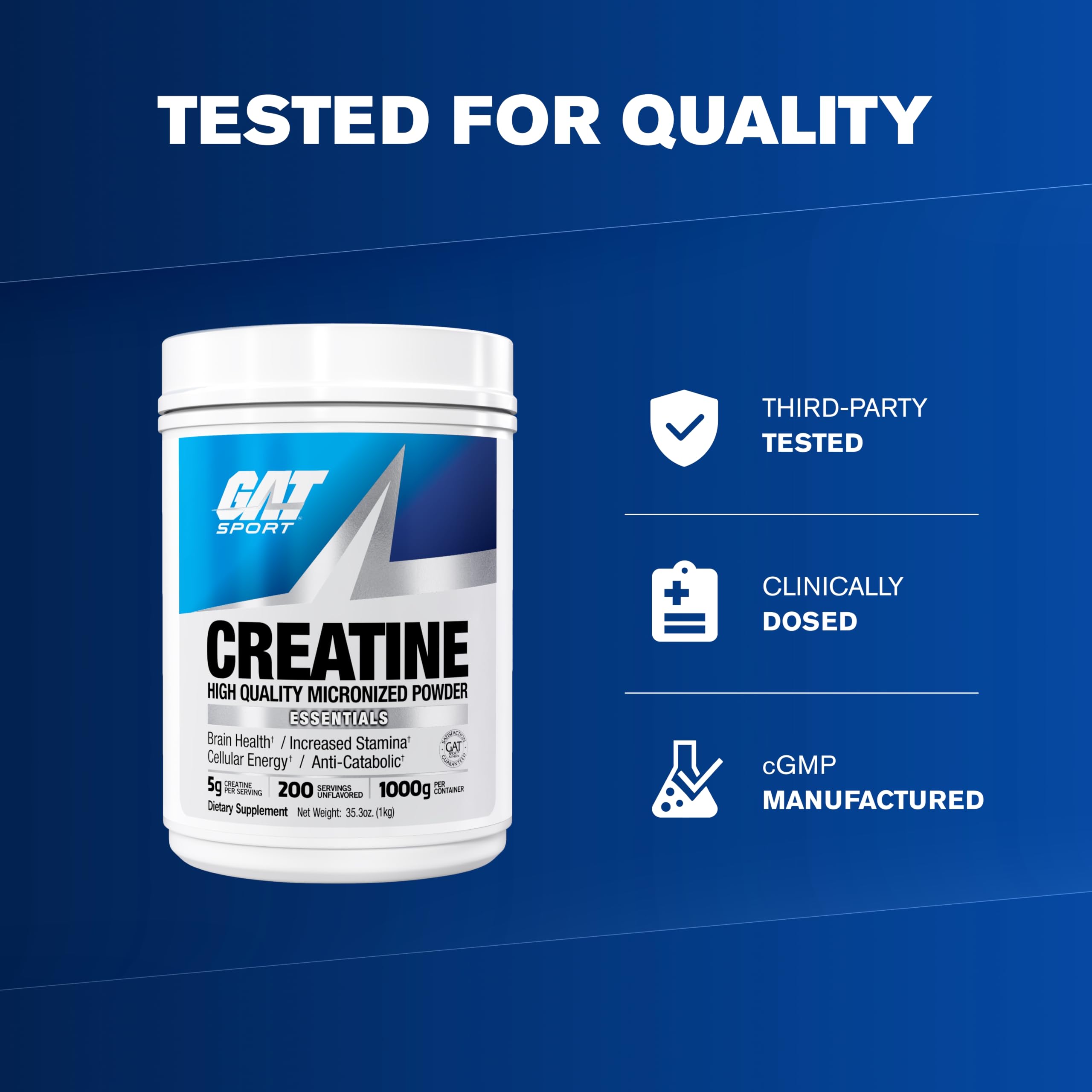 GAT SPORT CREATINE MONOHYDRATE, 35.3 oz (200 Servings) — Amazon image 4