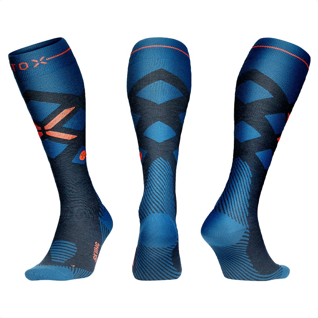 STOX Energy Socks Skisocken Herren, Merino Kompressionsstrümpfe | Ski und Snowboard Thermosocken, Klasse 2 Compression Socks Men, Thermo Socken, Kompressionssocken, Anti-Blasen, Nahtlos