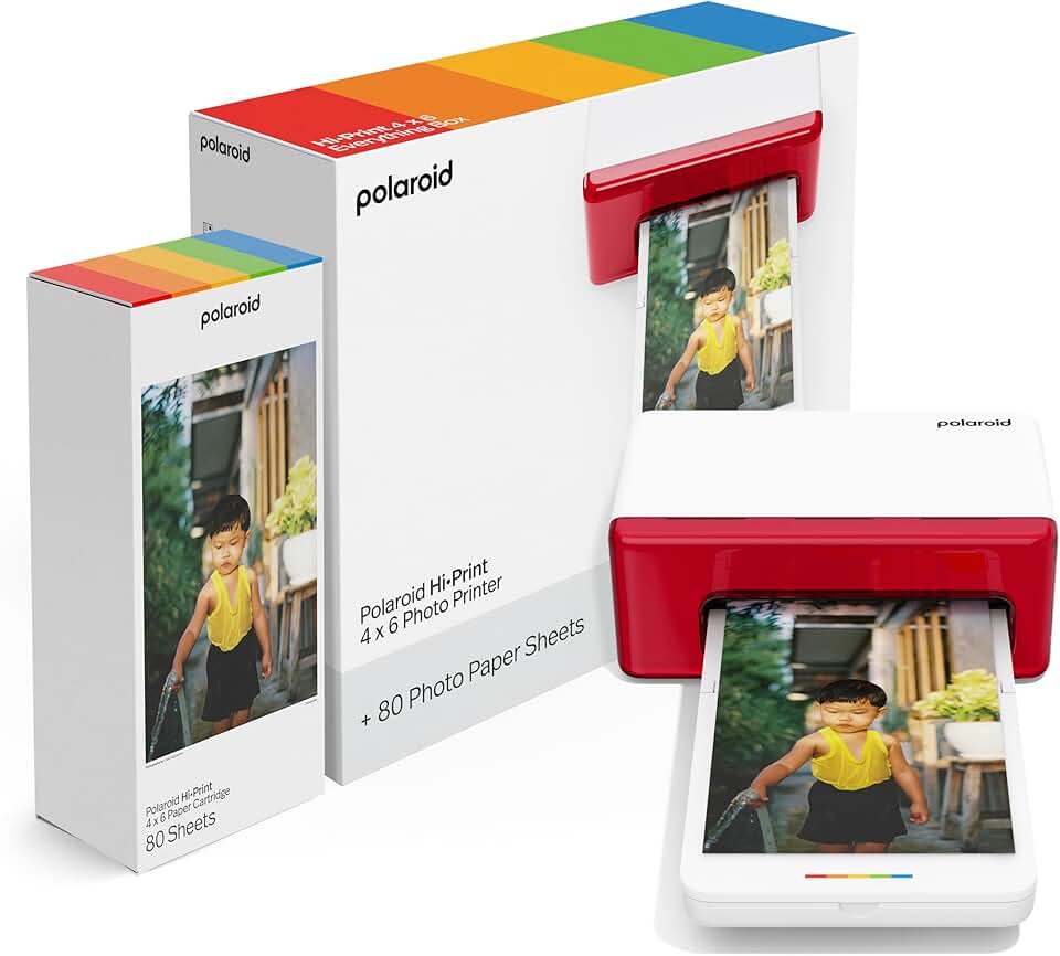 Polaroid Impressora fotográfica Bluetooth 4 x 15 + pacote de papel fotográfico (80 folhas incluídas) (6552)