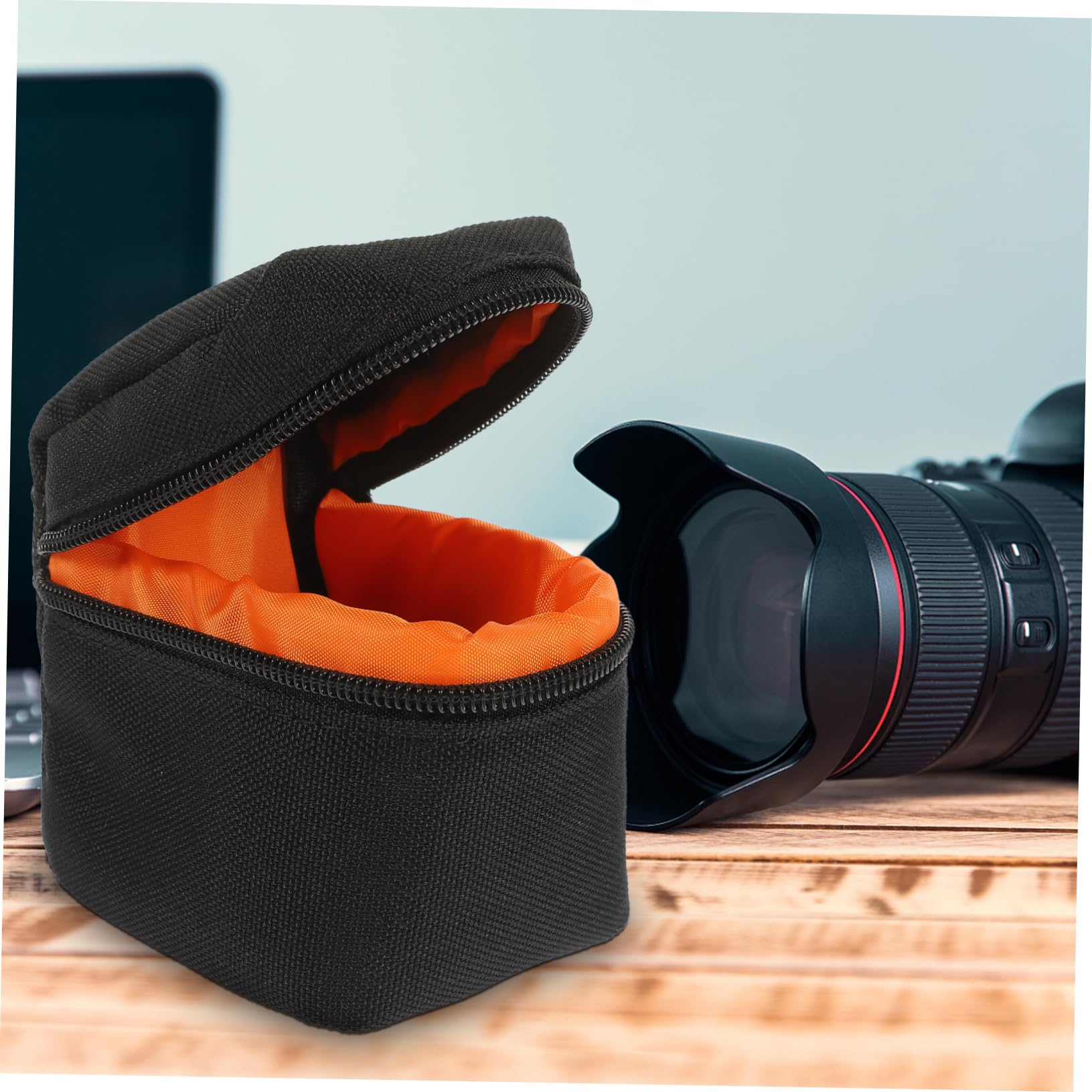 VILLCASE 4 Piezas Bolsa de de Cámara y Acolchada para Estuche Portátil con Cierre para Almacenamiento Seguro de Lentes DSLR y Mirrorless