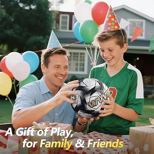 Miniatura 7 de WVVOU Balón de fútbol tamaño 5, pelota de fútbol para partidos y entrenamiento, poliuretano de 0.138 pulgadas de grosor, adecuada para interiores o