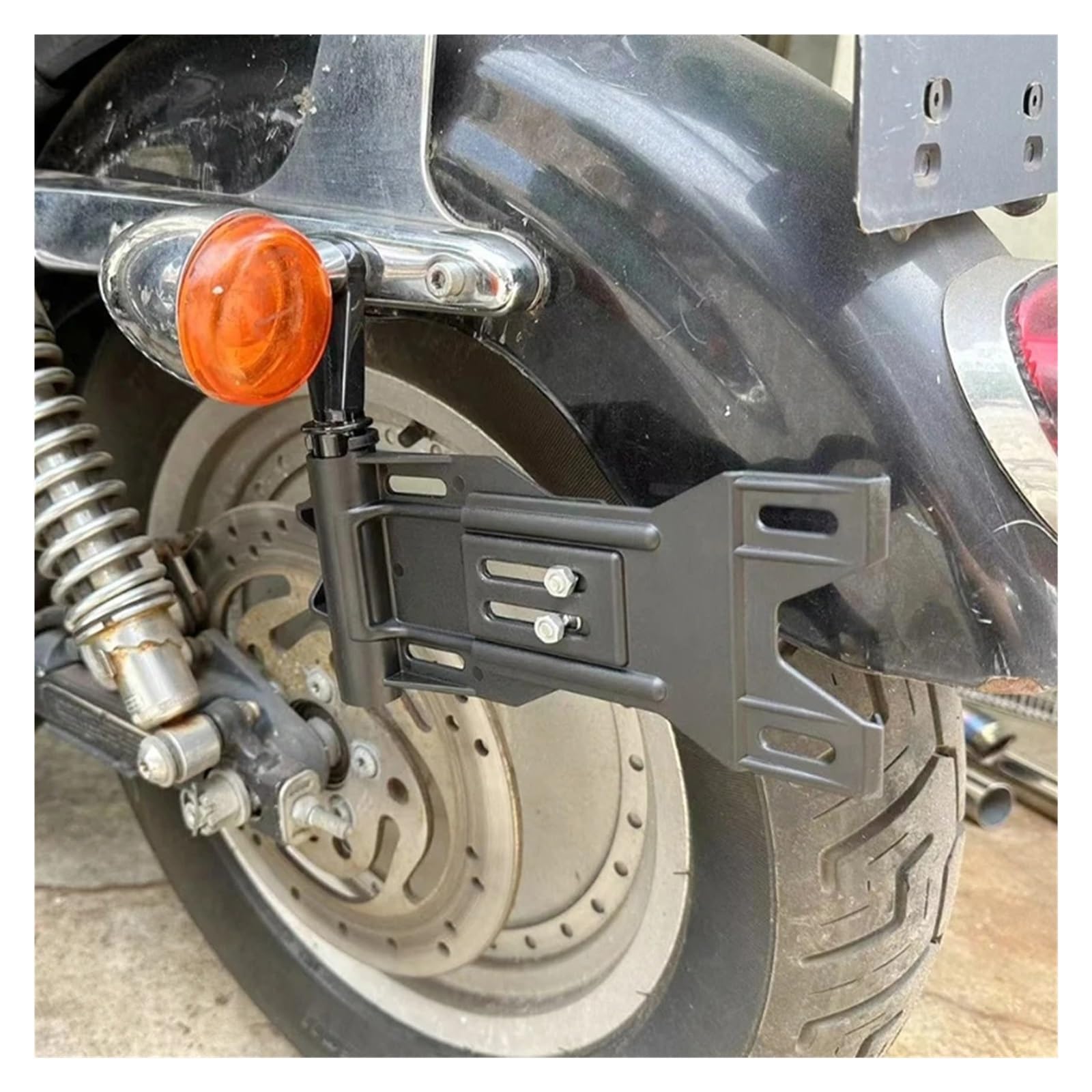 Soporte Lateral Para Matrícula De Moto - Aleación Aluminio Negro, Para Modelos 883, 1200, 48 (2004-2016)