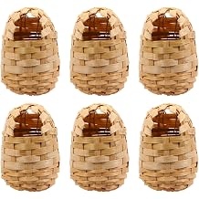 POPETPOP Bamboo Bird's Nest Pack Bird House Finch Nest Box Breeding Shelter Decorative Hanger