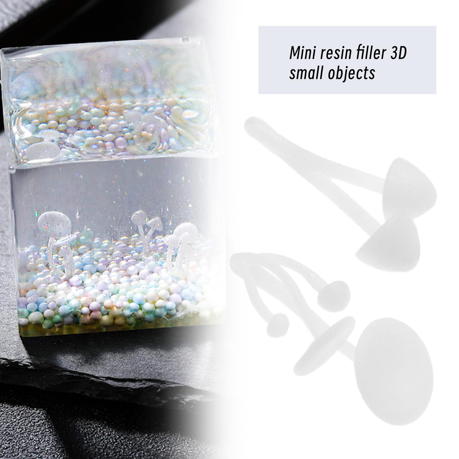 LT Easiyl 11PCS Mini Resin Fillers 3D Mushroom Rose Resin Casting Moulds Fillers Art Craft Supplies for Art Resin Crafts DIY Jewelry Making Supplies - Image 2