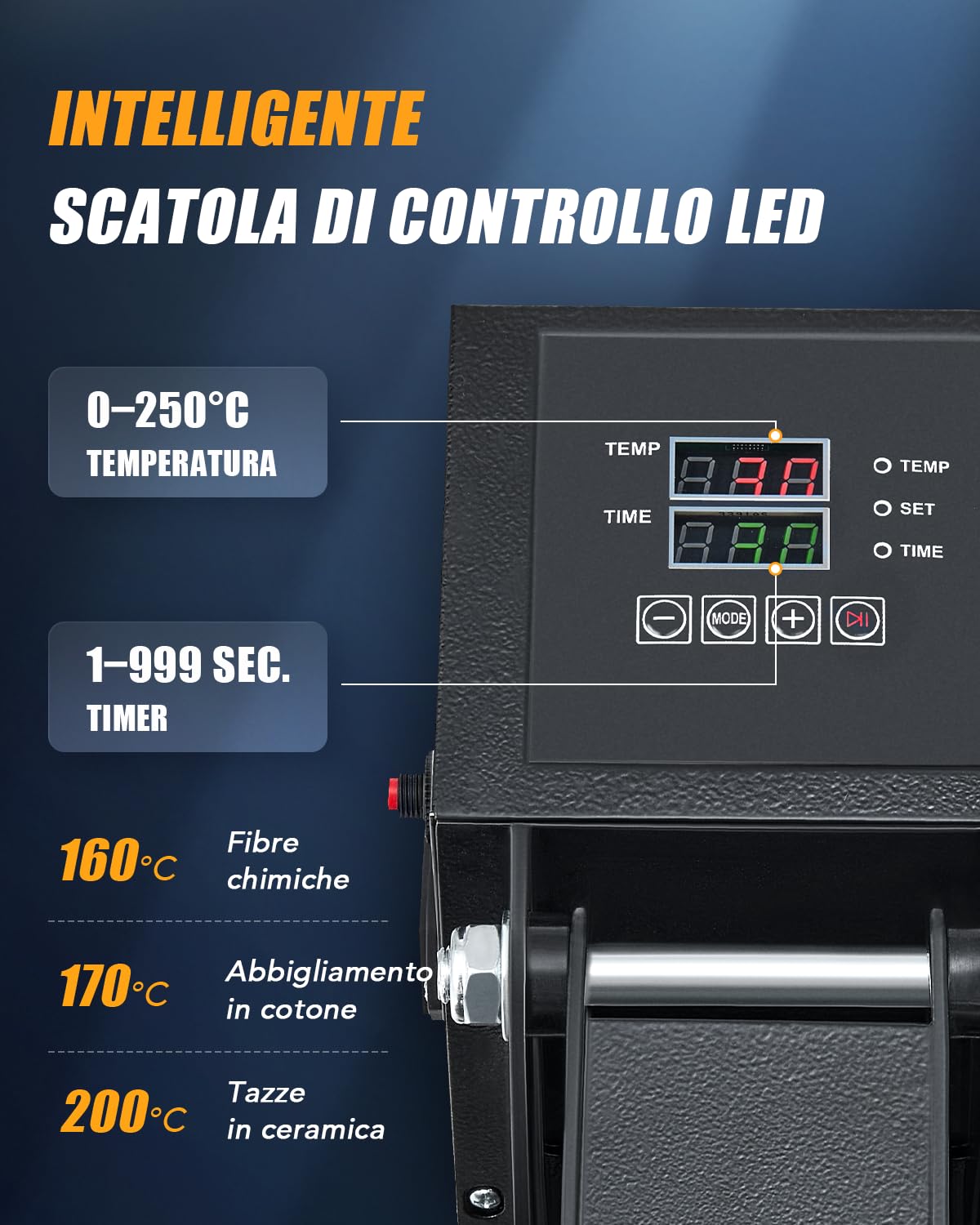 CREWORKS 38x38cm Pressa a Caldo per Magliette con Doppio Tubo di Riscaldamento a Controllo Digitale 1400W Pressa Calore Termopressa Multiuso per Magliette, Cuscini, Borse DIY e Affari