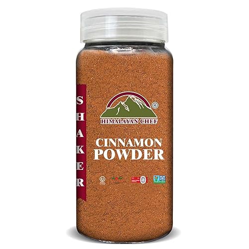 Himalayan Chef Canela orgánica en polvo libre de aditivos y tintes artificiales sin OMG ni gluten coctelera única de polvo de canela de 529 onzas