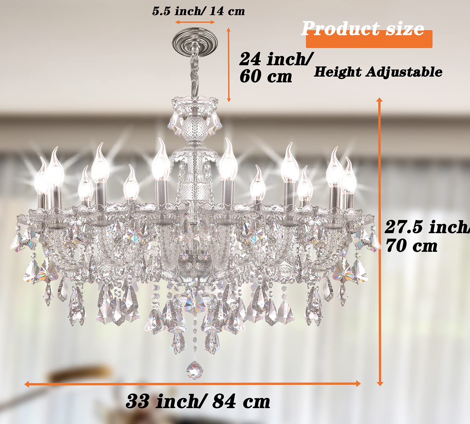 VÉRITABLE K9 CHANDELIER Cristal Sol Lampe / Table Transparent Couleur 5, 7 Feux EUR 133,48 - FR