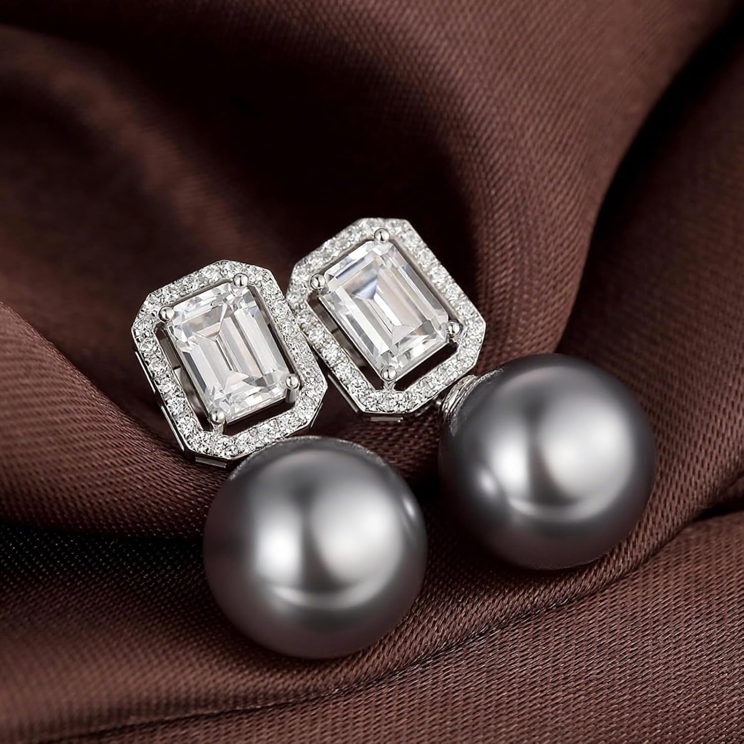 925 Sterling Silver Pearl Earrings for Women, 12MM Simulated Pearl Jewelry Gift for Her - Image 6