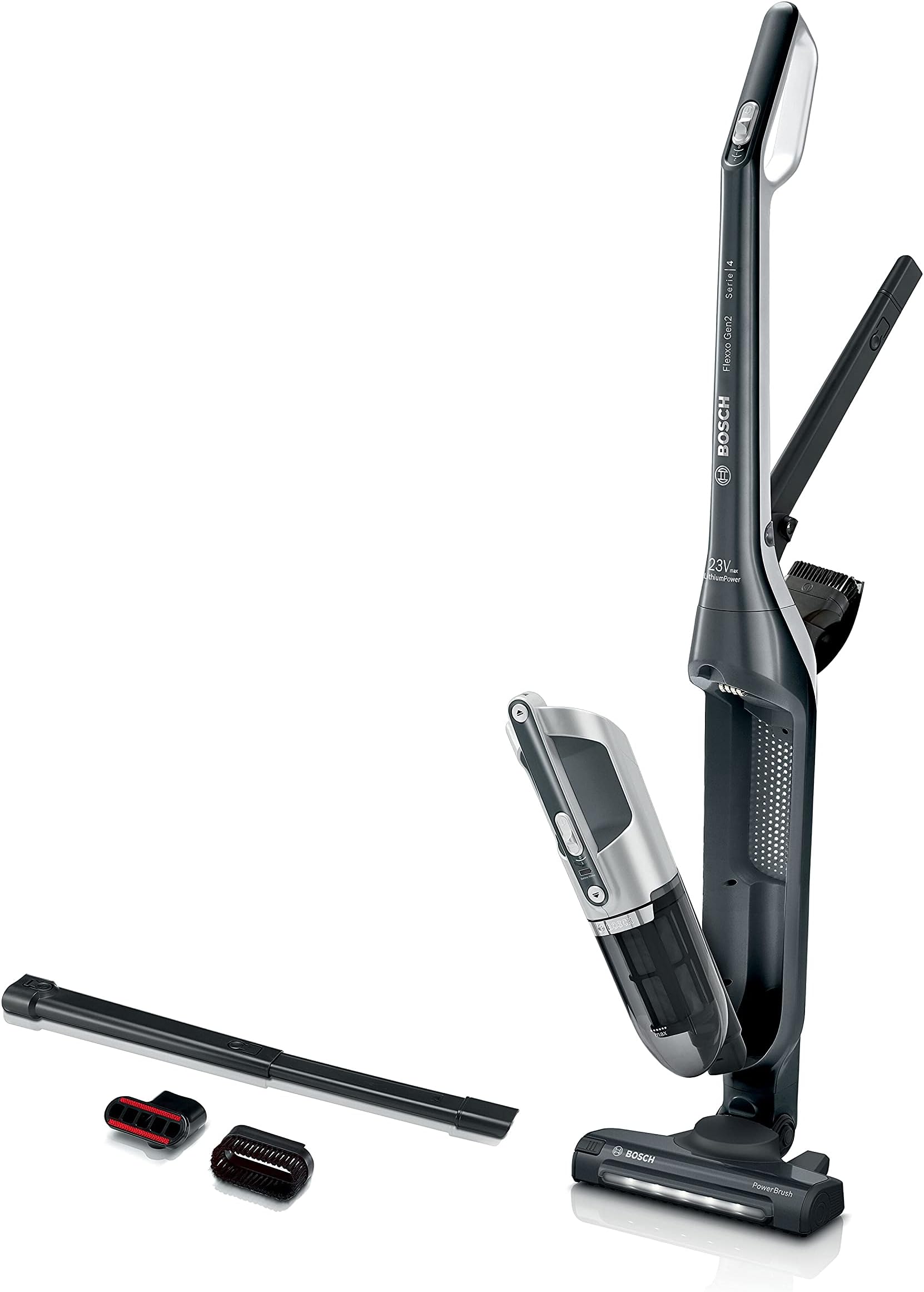 BBH3230GB Serie 4 Flexxo Cordless Stick Vacuum Cleaner with 2in1 Handheld/Stick Design, 23V Battery, 50 Minutes Run Time, Dark Sapphire