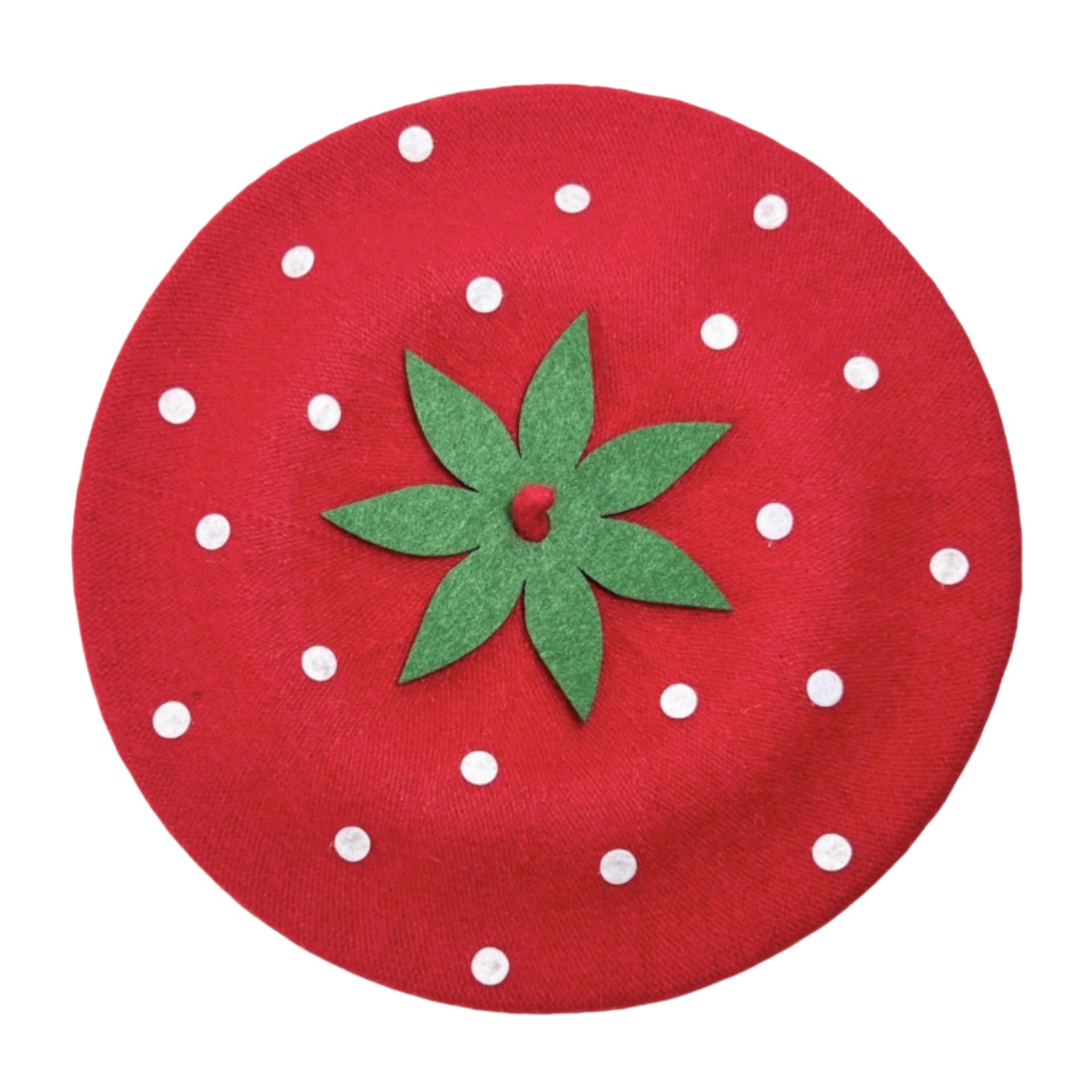 Cazqgoy Women's Red Beret Hat Strawberry Hat Cabbie Hat Painter's Hat, Vintage Hat, Winter Hat, Autumn Hat, Beret (Red)