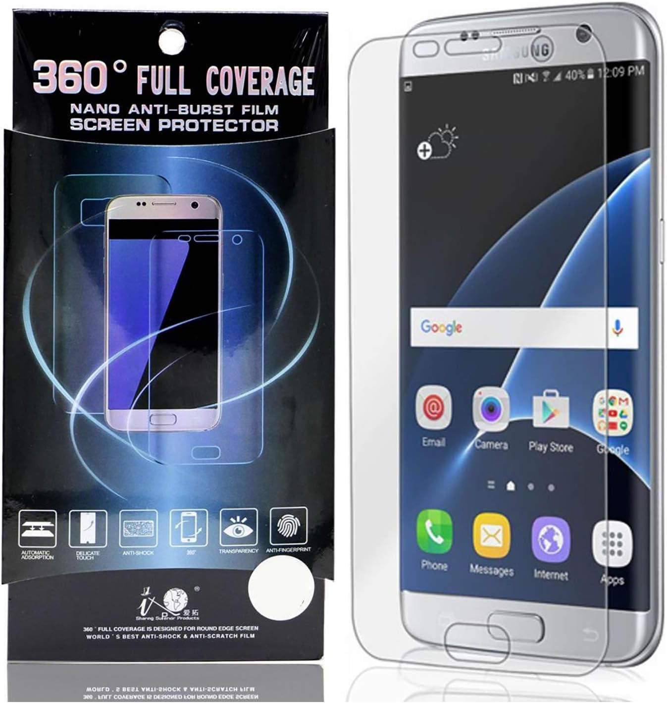 ITOP 360 Nano Screen Protector for Samsung Galaxy S8 Plus, Clear