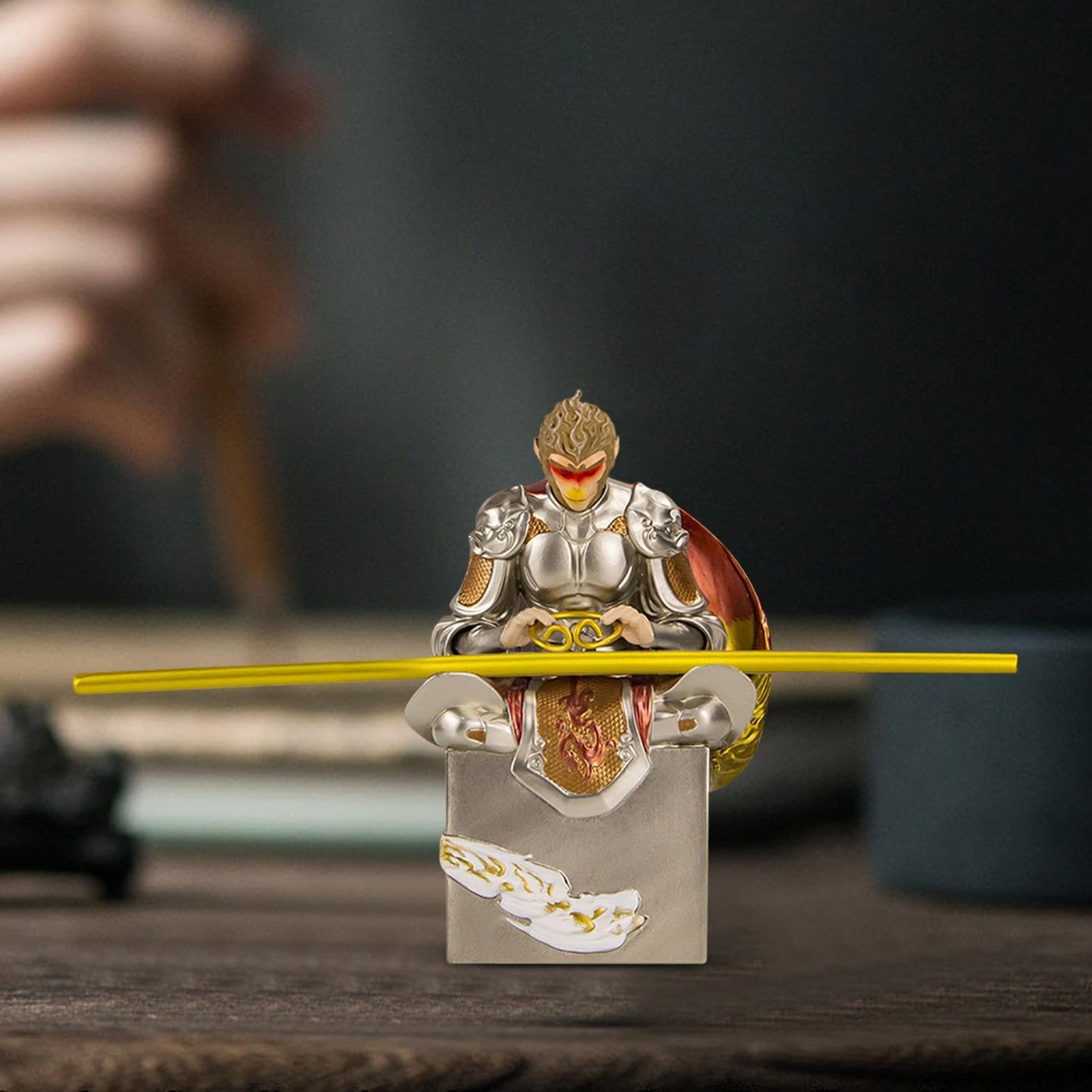 Amazon.co.jp: MonkeyKing 像、ブラック ミス ウーコン像、孫悟空の杖 