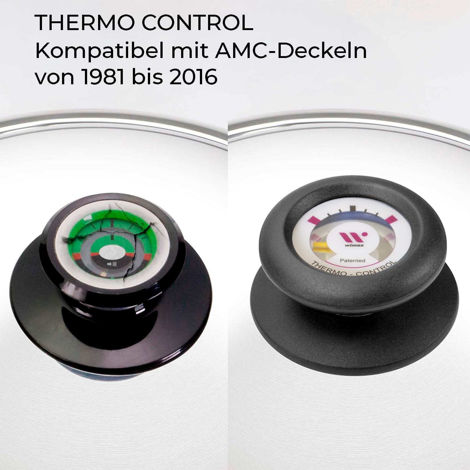 Oppaha Griff für Topfdeckel mit Thermostat, kompatibel mit AMC, 100% Gewinde aus Messing, kein Verbrühen - 1 pz