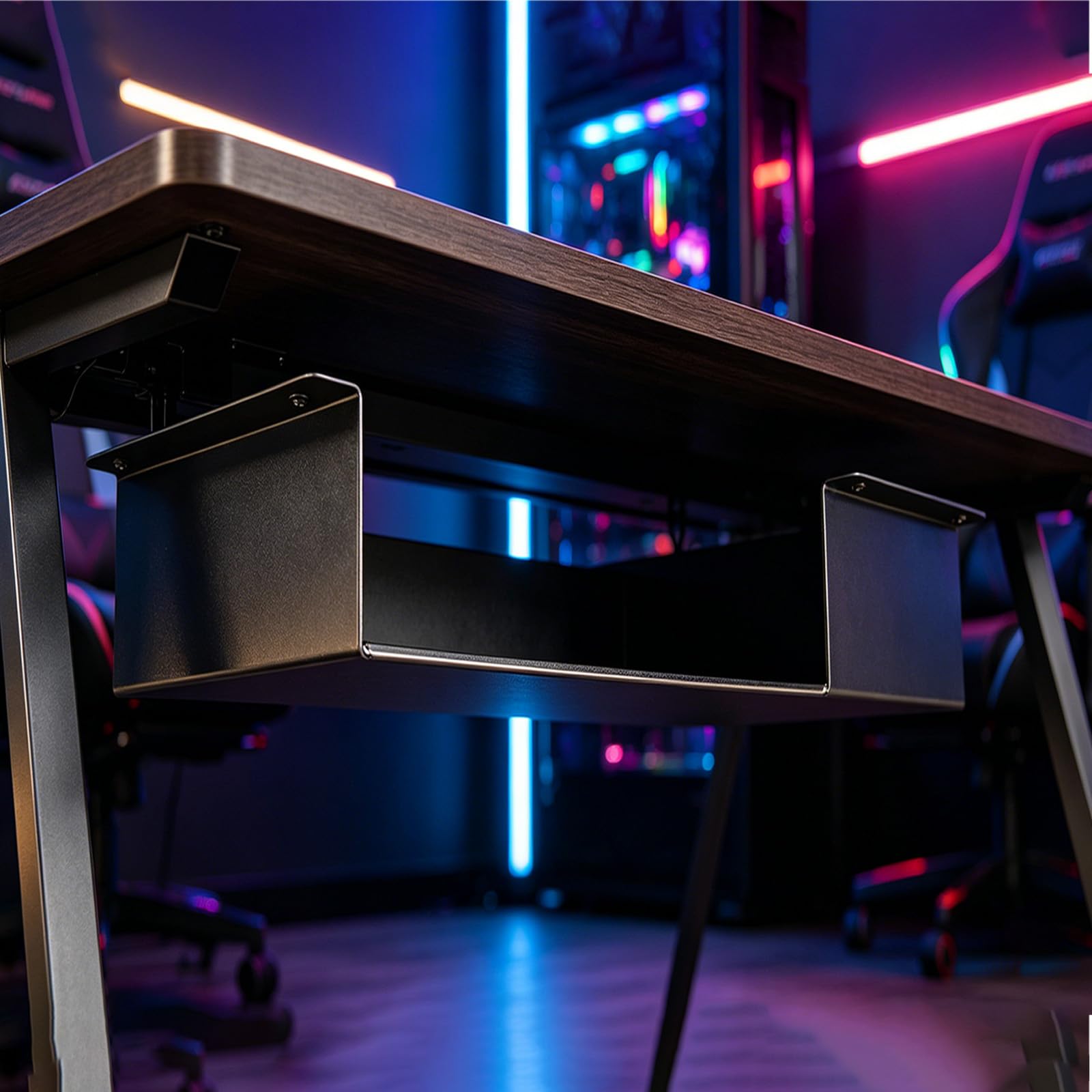 Organizador de mesa de acero al carbono resistente para debajo del escritorio para una utilización óptima del espacio y organización, estante simple para oficinas
