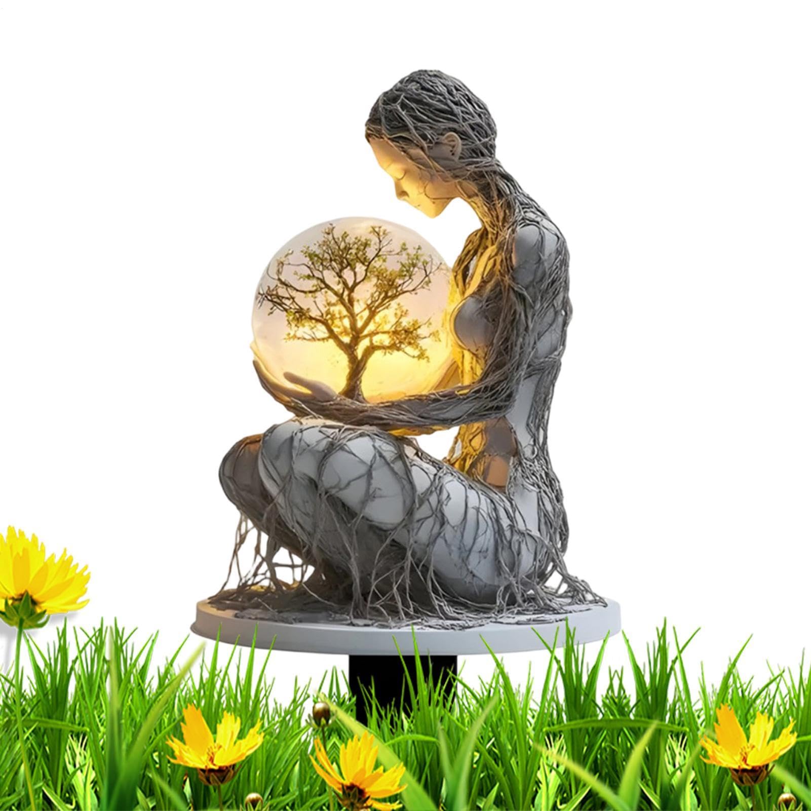 Hnsphui Goddess Statue Garden Stakes, Gaia Mother Earth Figurine, 22x11.3cm 2D Acrylic Figurine Stake, Outdoor Statue For Home Yard Outdoor Walkway Patio Lawn Porch Landscape Flower Pot