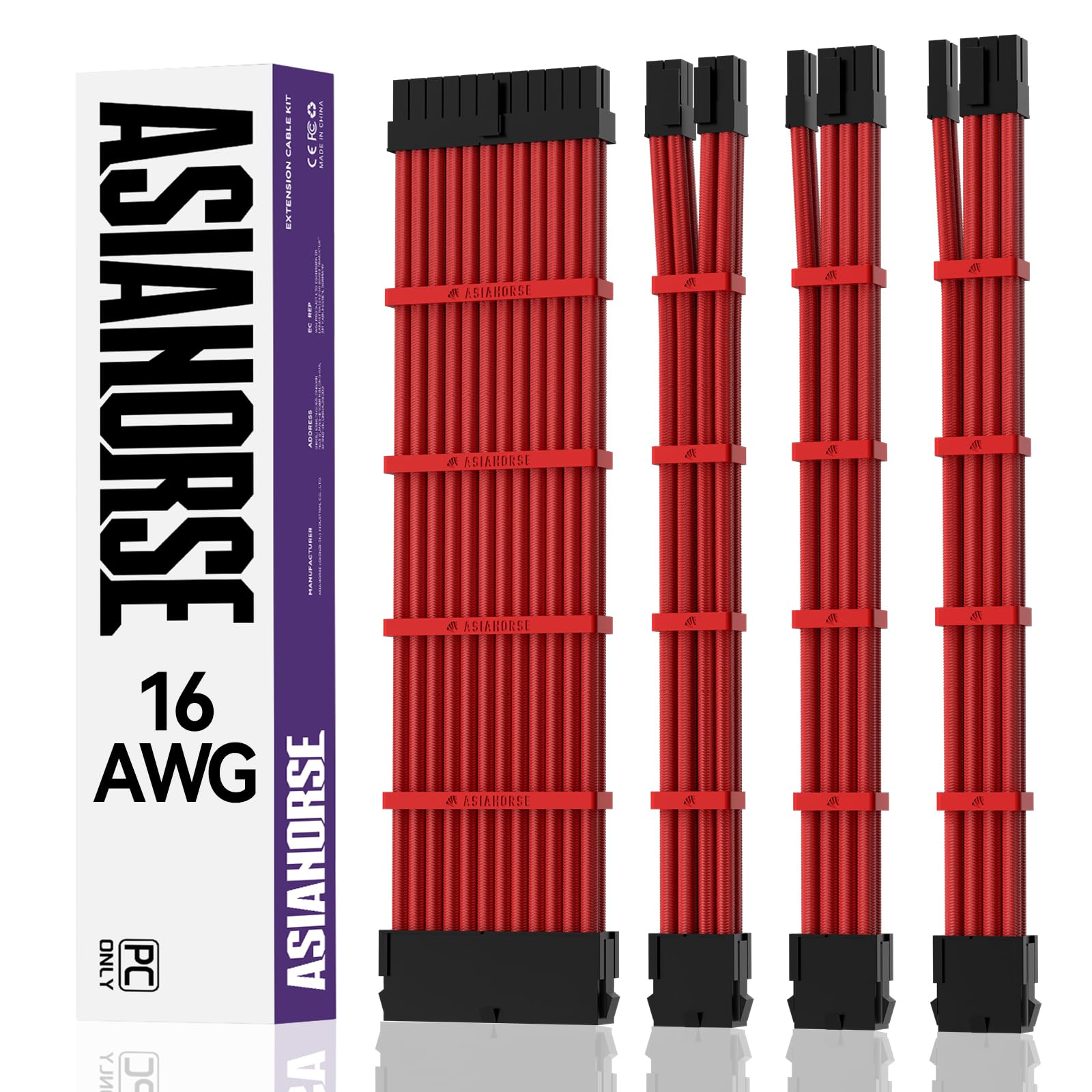 Amazon.co.jp: AsiaHorse PC用スリーブケーブル GPU/CPU用PC電源 延長