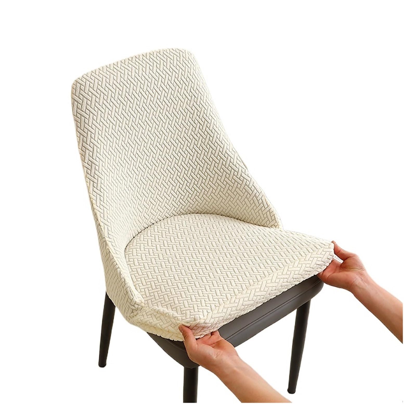 CIOPLJHKL Stretch Small Armchair Cover Leaf Jacquard Dining Chair Slipcover All-inclusive Curved Protector For Party Home 1/2/4/6Pcs for Hotel, Banquet(C1 Chair cover,6pcs)