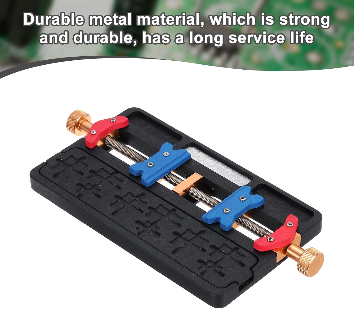 PATIKIL Multifunctional PCB Fixing Holder,3.5"x7.4"x0.6" PCB Circuit Board Holder Dual Axis High-Temperature Resistant Positioning Clamp Maintenance Fixture for Phone Repair,1 Set Black