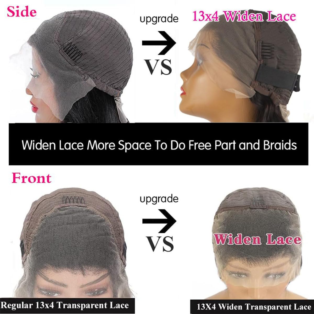 Deep Wave Lace Front Wigs Human Hair 180% Density Curly Wig 13x4 Lace Frontal Wet and Wavy Wigs for Black Women with Baby Hair and Special Designed Adjustable Straps 24 Inch