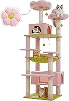 Vista 1 de PAWZ Road Flower Cat Tree, 72 Inches Large Cat Tower with Steel Frame Hammock and 7 Scratching Posts, Tall Cat Tree with 2 Condos and Perches for