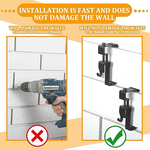 Miniatura 4 de Yaocom 18 ganchos de ladrillo para colgar en la pared de ladrillo de metal, resistentes de 1-34 a 2-34 pulgadas, ganchos de ladrillo para colgar