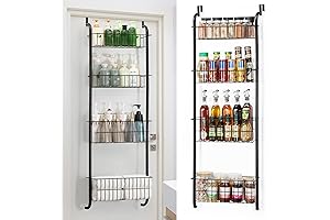 Over-the-Door Pantry Organizer Rack: Maximize Storage with 4 Tiered Baskets