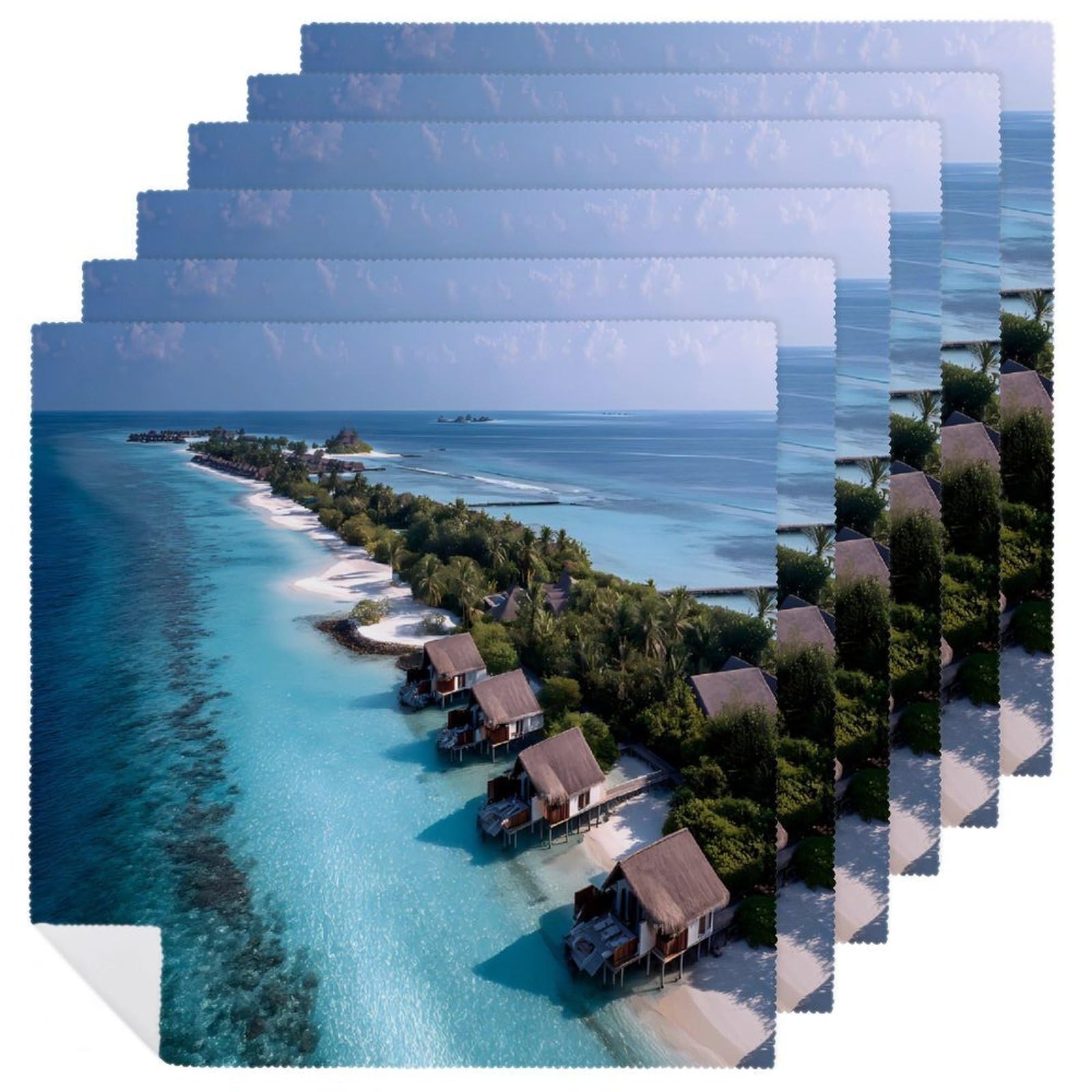 Servilletas de tela reutilizables Maldive Beach de alta calidad para hoteles