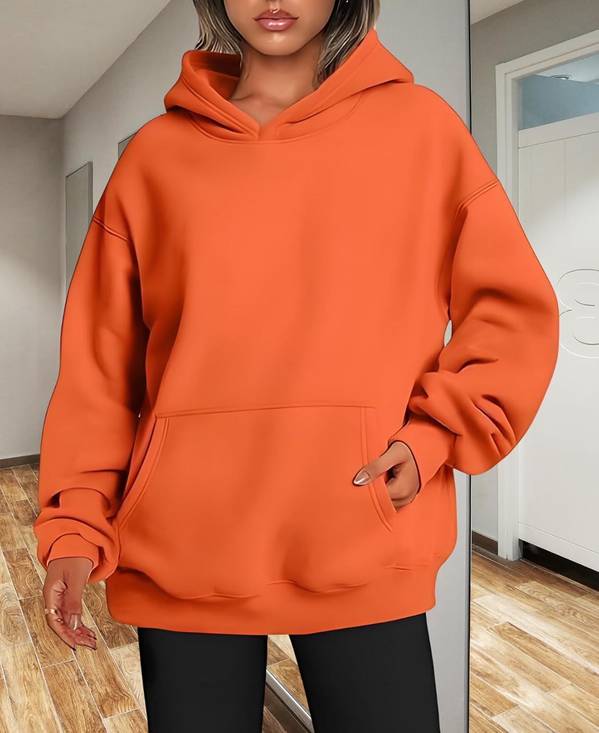 Women's Oversized Hoodie Fleece Sweatshirt Fall Winter Soft Pullover Casual Fashion Sweatshirt for Women - Image 5