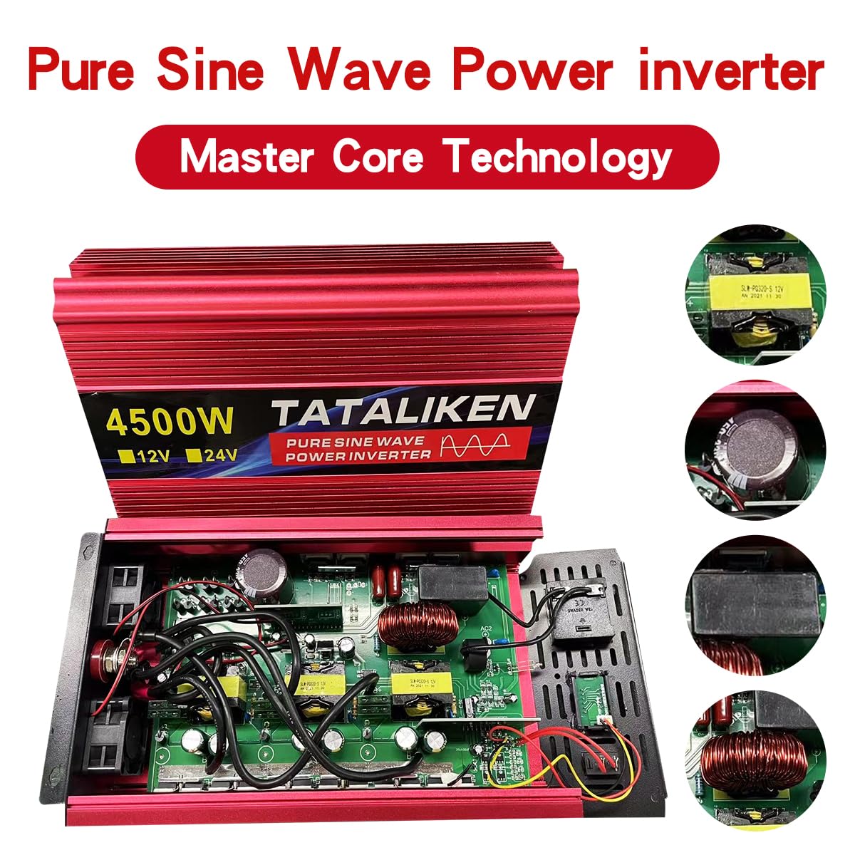 Inverter,Invertitore Inverter a onda sinusoidale pura da 12 V/24 V a 220 V CA, tensione 50/60 Hz, trasformatore solare for auto(1000W,12V60HZ_220V_UNIVERSAL)