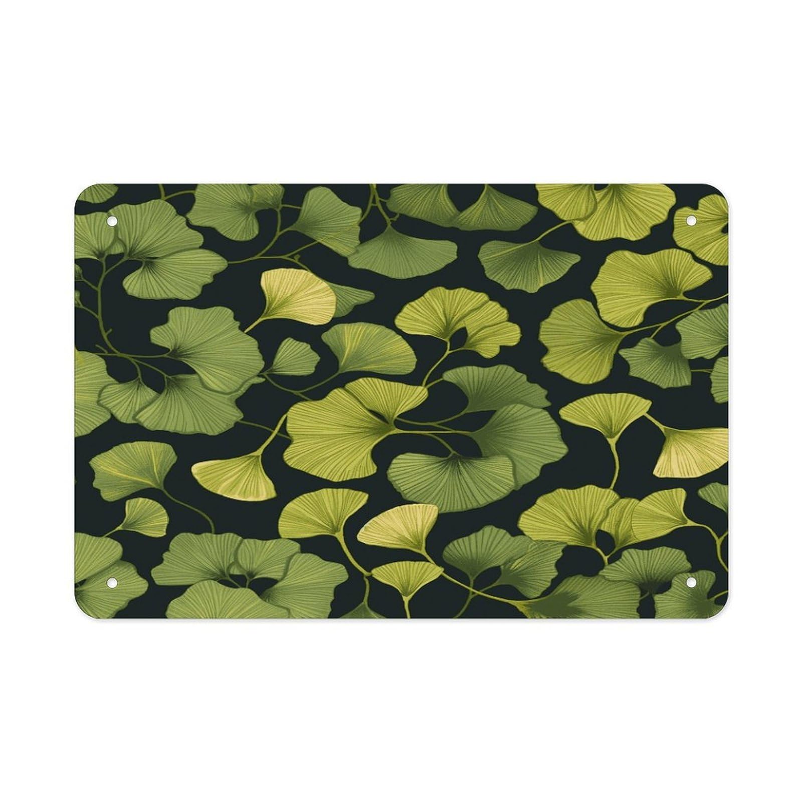 Fekiloot Style Ginkgo Biloba Metal Signs Wall Art Tin Sign