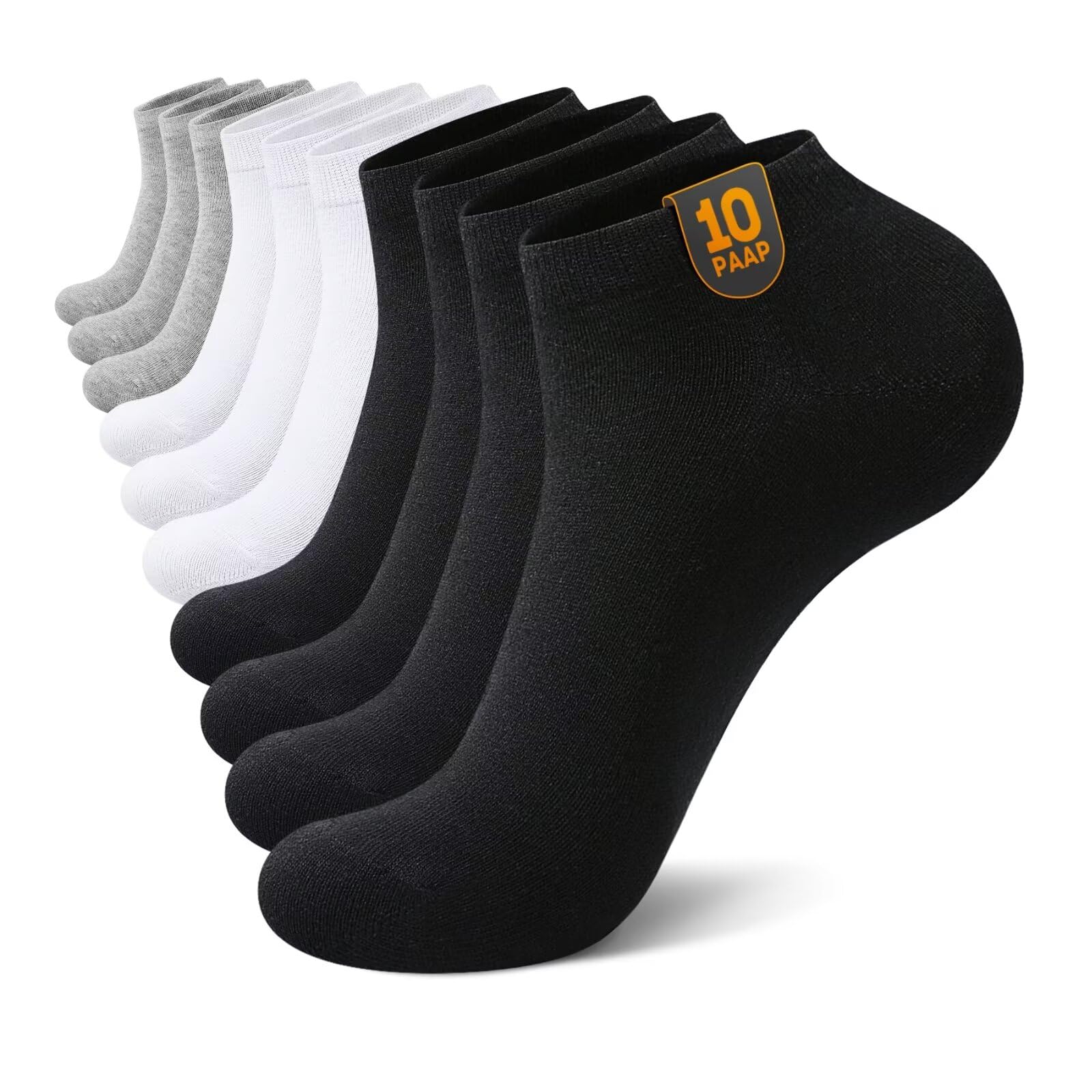 IceCony 10 Pares Calcetines Tobilleros Hombre Mujer Deporte Cortos Algodon Verano Finos Invisibles Calcetine Running Ciclismo Trekking Calcetín