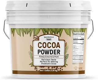 Unpretentious Dutch Cocoa Powder 1 Gallon Bucket - Alkalized Baking Cocoa for Brownies, Cookies, Shakes & Food Storage