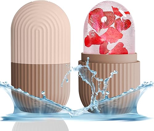 KOGITI Molde de hielo para cara, rodillo de hielo para cara y ojos, rodillo de hielo facial de belleza, soporte de hielo para aliviar la hinchazón