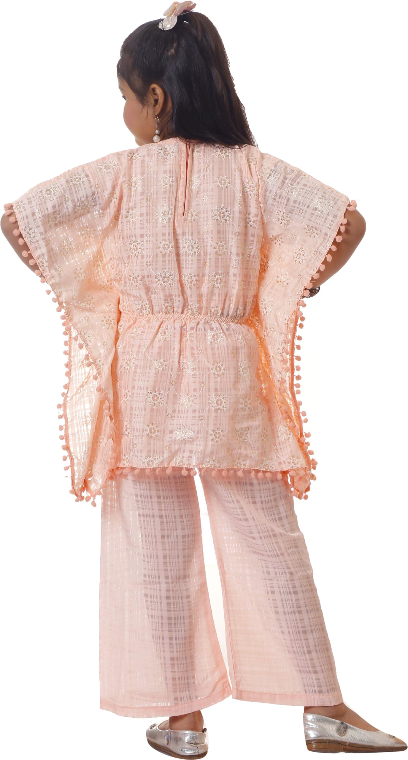 BURBN Girls Festive & Party Kurta and Pyjama Set (Orange Pack of 1) | for 4-5 Years Old Kid 1